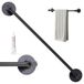 Multifunctioneel Mat Zwart Aluminium Multifunctioneel Schuurrek Wandmontage Lijm – Handdoekrek & Pantoffels – Vastmaken Zonder Boren – Badkamer & Keuken