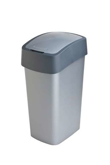 Curver Flip Bin - 50L - Graphite/Silver - Rectangular