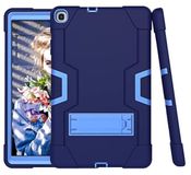 Samsung Tab A8 10,5 x200/x205 (2021) hoes met kickstand, duurzaam, zware schokdoßhybride drielaagse beschermhoes (marineblauw + blauw)
