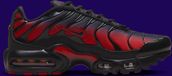 Nike Air Max Plus Sneakers Unisexe Baskets Basses Cuir Caoutchouc Noir/Rouge