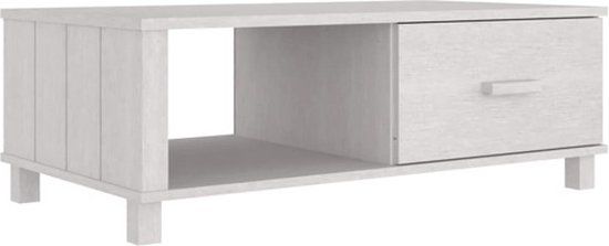 VidaXL Salontafel HAMAR 100x55x35 cm massief grenenhout wit