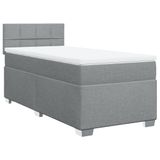 VidaXL Boxspringbed met Matras, Stof, Lichtgrijs, 140x200 cm