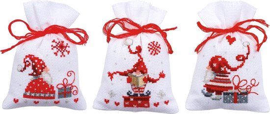 Vervaco Kruidenzakje kit Kerst Kerstkabouters met cadeaus set v3 PN-0165994