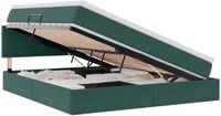 vidaXL Opbergbed met hoofdeinde, donkergroen, 160 x 200 cm, fluweel
