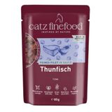 catz finefood Thunfisch Fijne Filet Adult kattenvoer nat, graanvrij, zonder toevoegingen van suiker, met zonnebloemolie voor een evenwichtige spijsvertering, Made in Germany (16 x 85 g zak)