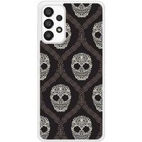 Samsung Galaxy A33 Floral skull verstevigd hoesje met sublimatie bedrukking