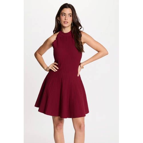 Morgan Morgan halter mini jurk - donkerrood