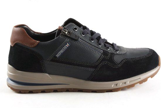 Mephisto Bradley Heren Veterschoenen Sneakers - Blauw Maat 44