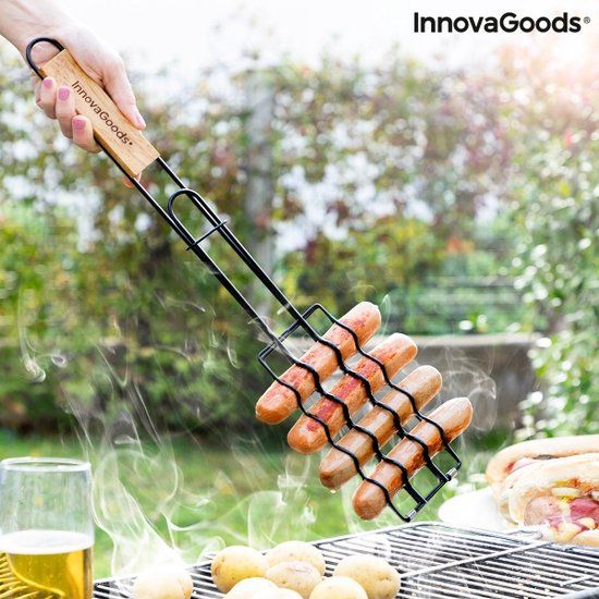 Innovagoods Sosket Sausage BBQ Grill - Black and Wood