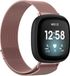 Strap-it Luxe Milanese band - Milanees bandje geschikt voor Fitbit Versa 3 / Fitbit Sense - roze - Maat: Maat L
