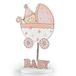 Mopec babyfotolijst met veer, roze, 12 stuks, hout, 5,5 x 7,5 x 12,5 cm