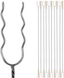 KOTARBAU® 10 Stuks Grillspiesen, Staal, 130 cm, Spiesen met Houten Handvat