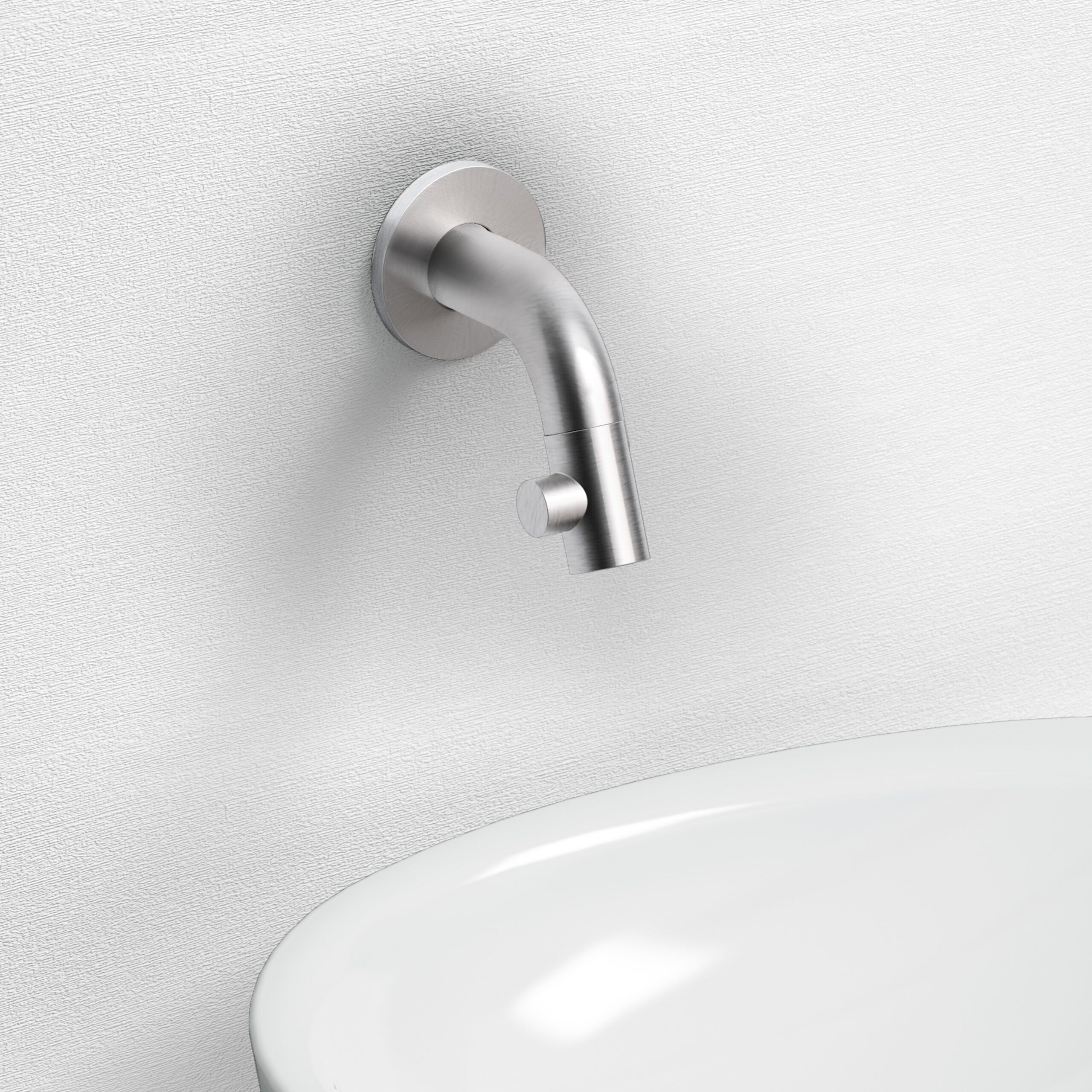 Clou Kaldur fonteinkraan - korte uitloop - wandmontage - rvs geborsteld