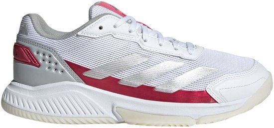 Adidas CourtQuick Padelschoenen Dames 41 1/3 - Wit - Zilver - Roze