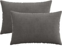 vidaXL - Kussensloop - 2 stuks - HEERLEN - Donkergrijs - 50 x 70 cm - corduroy