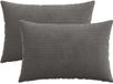 vidaXL - Kussensloop - 2 stuks - HEERLEN - Donkergrijs - 50 x 70 cm - corduroy