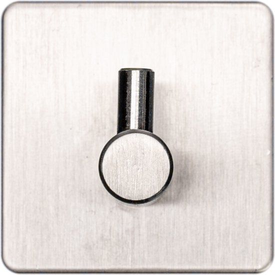 EAVY Handdoekhaakjes Zelfklevend - RVS - Zilver - 1x Wandhaak