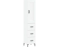 vidaXL Hoge kast 34,5x34x180 cm bewerkt hout wit