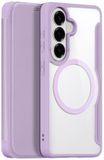Dux Ducis Skin X Pro Hoesje Geschikt voor Samsung Galaxy S26 Plus | Compatibel met MagSafe / Qi2 | Book Case met RFID Pasjeshouder | Beschermhoes | Transparant Paars Roze