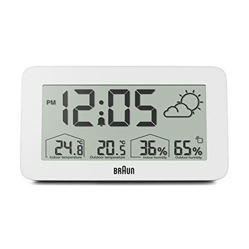 Braun BC13WP Digital Weather Station Clock - White