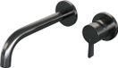 Brauer Gunmetal Edition Inbouw Wastafelmengkraan met Gebogen Uitloop en Rozetten Model E1 Gunmetal Geborsteld PVD