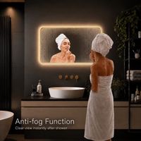 BES LED Miroir de salle de bain Megon Costera 100x60 - Cadre doré