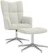 vidaXL Fauteuil avec repose-pieds velours crème blanc