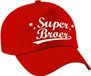 Bellatio Decorations Super broer cadeau pet / baseball cap rood voor heren - kado voor broers