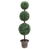 VidaXL Kunstplant met pot buxus bolvorming 118 cm groen