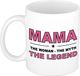 Bellatio Decorations Mama the legend mok - keramiek - 300 ml - roze - magnetronbestendig - beker - cadeau - moederdag