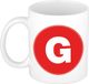 Bellatio Decorations Shoppartners Bv Koffie mok met de letter G - beker - rood - 300 ml
