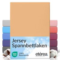 etérea Himmlische Qualität etérea Jersey Hoeslaken 90x200 - 100x200 cm Oekotex Made in Green - 100% katoen - Zand