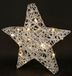 Decoratieve led-lamp met ledverlichting, warmwit, zilver, lichtster van metaal met timerfunctie, werkt op batterijen, 45 cm groot, winter- en kerstdecoratie, kerstster, verlichting, sterlamp, zilver