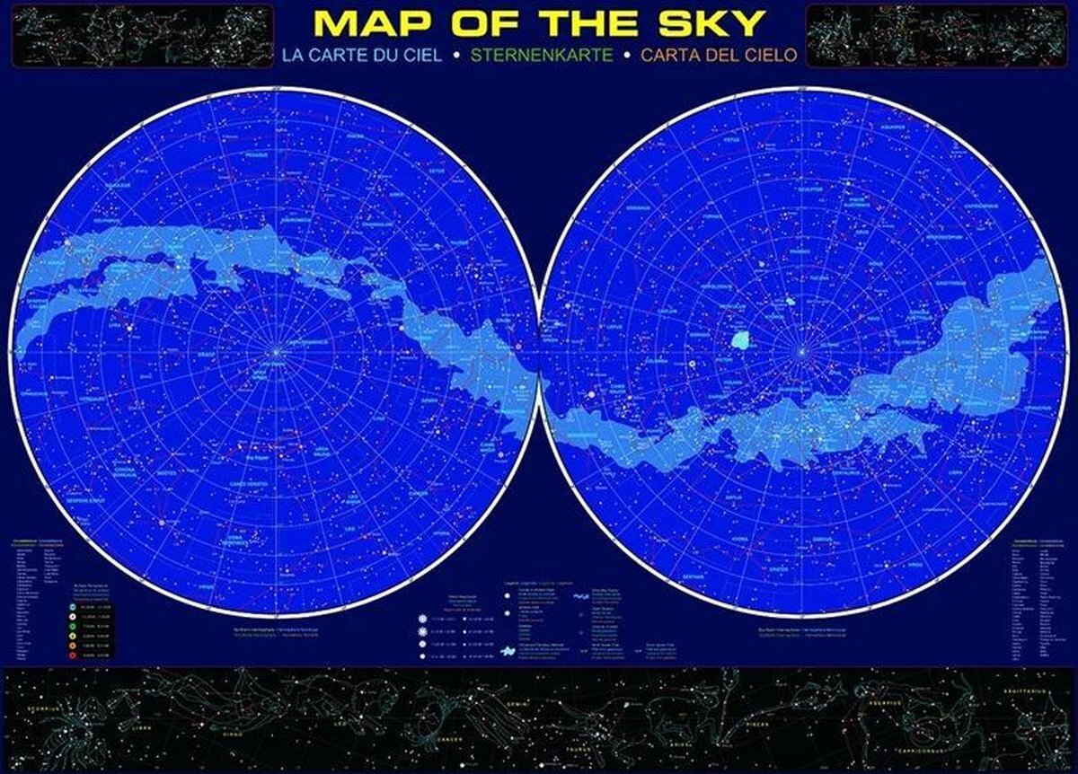 Eurographics Puzzel 1000 stukjes - Map of the sky