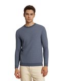 Tom Tailor Pull bleu chiné