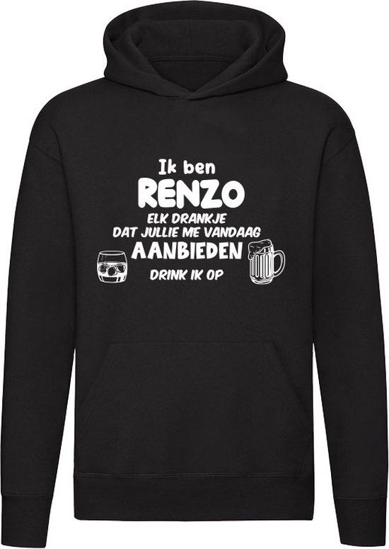 Sol's Ik ben Renzo - Hoodie - Zwart - Unisex - 5XL