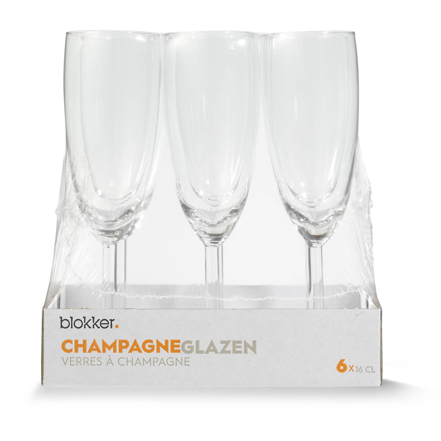 Blokker champagneglazen - 16 cl - set van 6