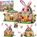 Maison de poupée en kit - Maison de lapin fleuriste - 1.122 pièces - Avec éclairage LED