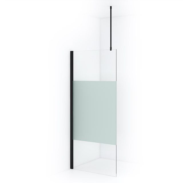 Maxaro Inloopdouche Diamond 90cm 8mm Helder Veiligheidsglas Mat Zwart