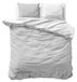 TRANKIELO® Housse de couette 200 x 200 cm - 100% Coton, Gris/Blanc