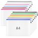 Plastic Portefeuilles A4 Zip Portefeuilles - 12 STKS Plastic Mappen Zip Lock Zakken A4 Zip Map Document Portemonnee Rits File Zakken voor Huishoudelijke Bills, Ontvangsten, Belangrijk