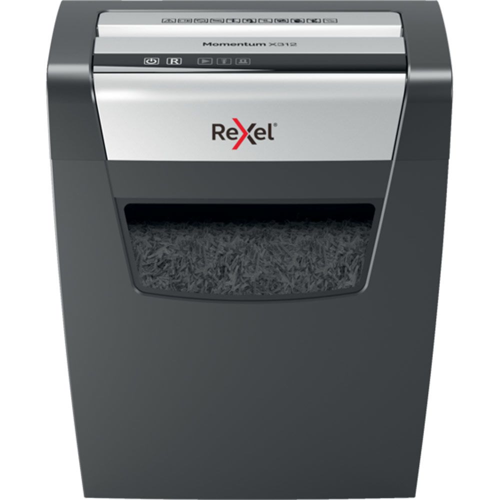 Rexel Momentum X312 Papierversnipperaar - P-3 Snippers - Zwart/Grijs