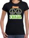 Bellatio Decorations Shoppartners Bv Jaren 60 Flower Power verkleed shirt zwart met peace tekens dames - Sixties/jaren 60 kleding M