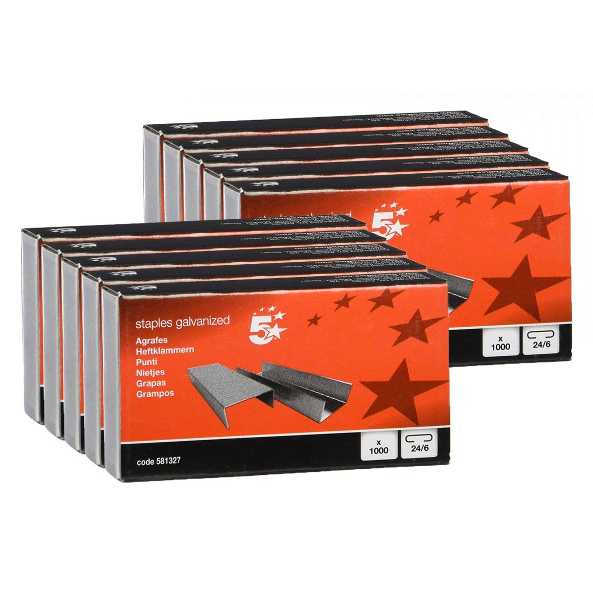 - 10x Pergamy nietjes (24/6) 1000 stuks