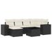 vidaXL 7-delige Loungeset met Kussens, Poly Rattan, Zwart