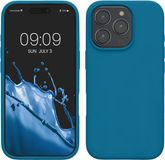 kwmobile telefoonhoesje geschikt voor Apple iPhone 16 Pro Max - Hoesje met siliconen coating - Smartphone case in Caribisch blauw