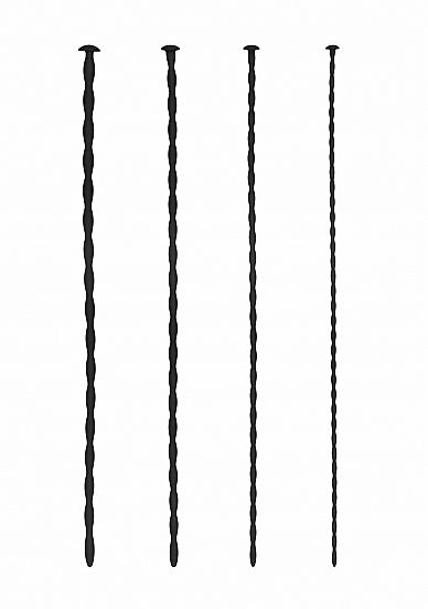 Ouch! Urethral Sounding Silicone Spiral Screw Plug Set - Beginner - Zwart