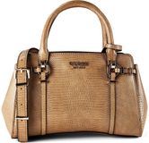 GUESS Leona Multi Compartment Satchel Handtas Schoudertas Beige Lichtbruin