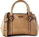 GUESS Leona Multi Compartment Satchel Handtas Schoudertas Beige Lichtbruin