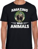 Bellatio Decorations Amazing Wild Animals T-shirt beer - zwart - heren - cadeau shirt beer / beren liefhebber S